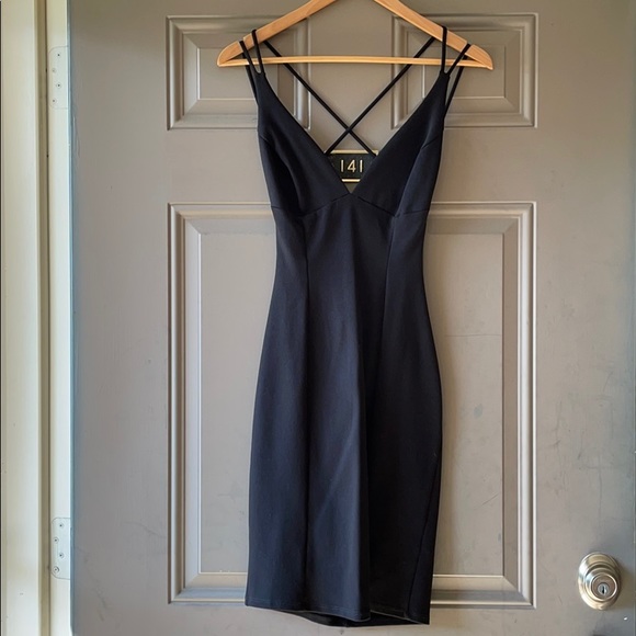 Lulus black mini dress with strapped back - Picture 1 of 3